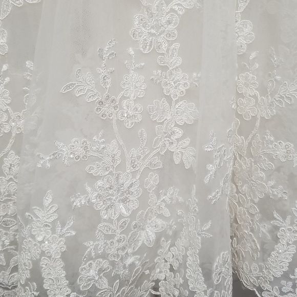 JOAN CALABRESE GIRLS WHITE TULLE AND LACE DRESS SZ 5 - Picture 3 of 8